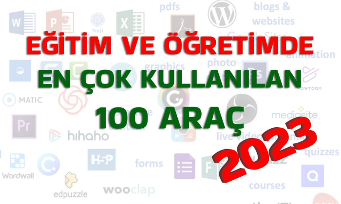 2023 Yılında Eğitim ve Öğretimde En Çok Kullanılan 100 Araç